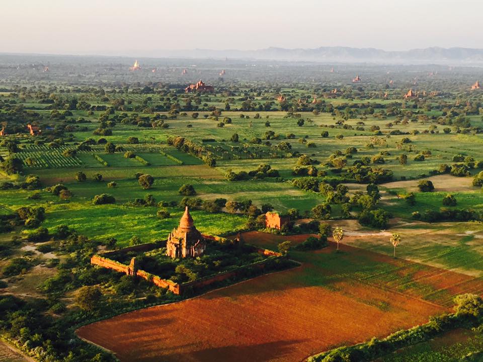Myanmar from a balloon as seen in ManAboutWorld gay travel magazine by Kenny Porpora