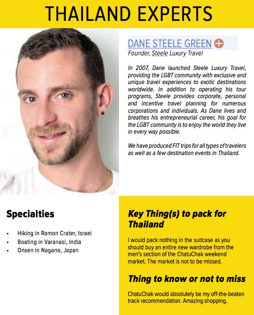 Dane Steele, ManAboutWorld recommended gay Thailand booking agent